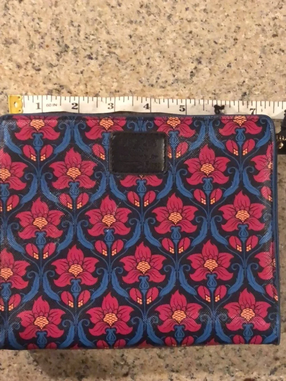 New Liberty London colorful floral square mini clutch wristlet toiletry handbag